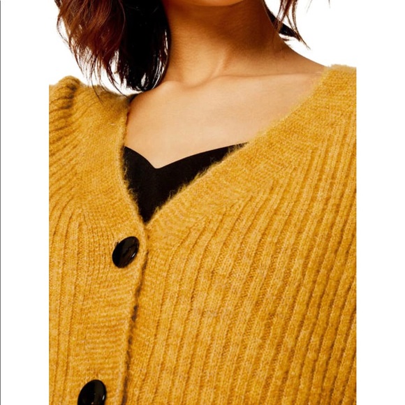 NWOT TOPSHOP Button Front Cardigan In Must… - Picture 3 of 6